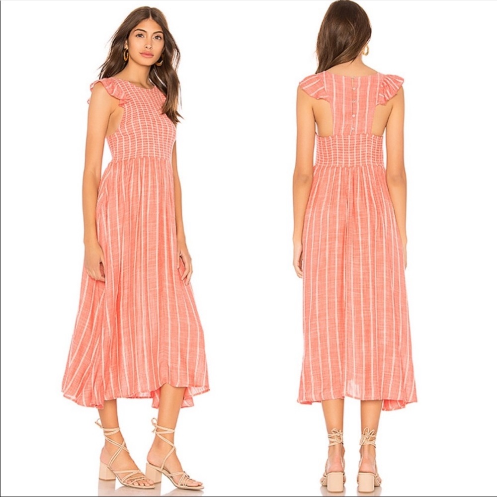 Free People Chambray Butterflies Midi Dress